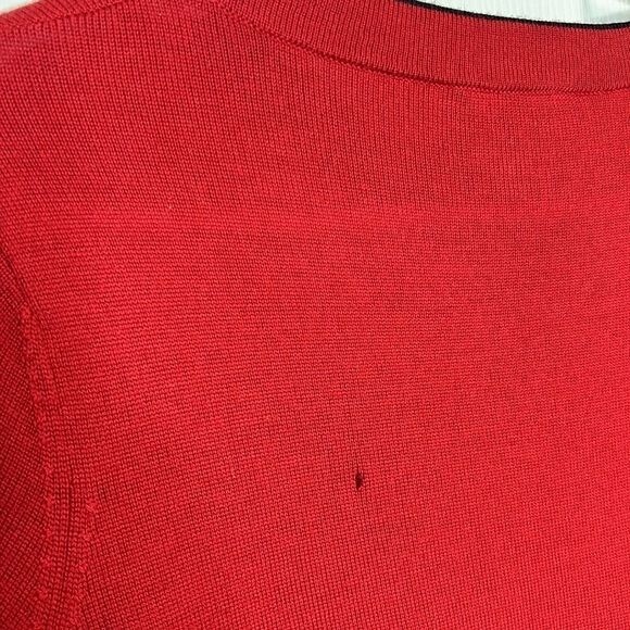 W by Worth 100% Wool Red Sweater Top Women's XS NWT Gold Snap Detail