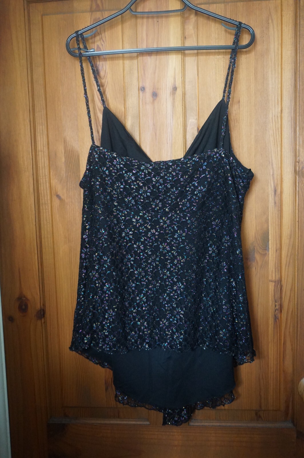 Ethnic black iridescent lace fairy hippie boho festival camisole sun top ring 18 image 5