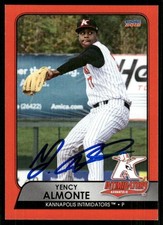 2015 Kannapolis Intimidators YENCY ALMONTE Signed Card autograph auto CUBS