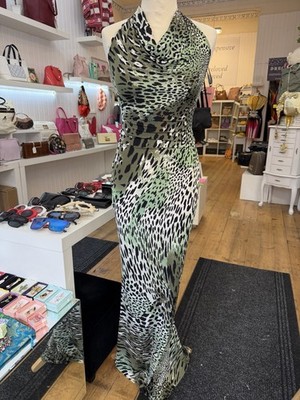 Archive Roberto Cavalli Freedom Y2K Open Back Animal Print Maxi Dress IT44