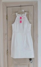 Lilly Pulitzer Charlize Dress Size 6 Shift White Eyelet Crochet Summer New