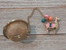 Tea Ball Infuser For Herbal Tea With Horse Charm 4" Chain