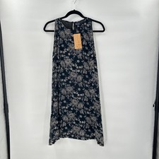 New Sacred Threads Dress Indie Boho Artsy M / L Navy Floral Sleeveless Midi