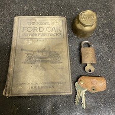 Ford Model T 1918 Reference Book Key Fob Ford Motor Co. Lock Brass Wheel Hub Lot
