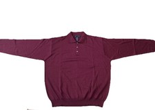 Luxury Merlot Giasone Merino 100 Pure New Wool Polo Size XL Made In Italy