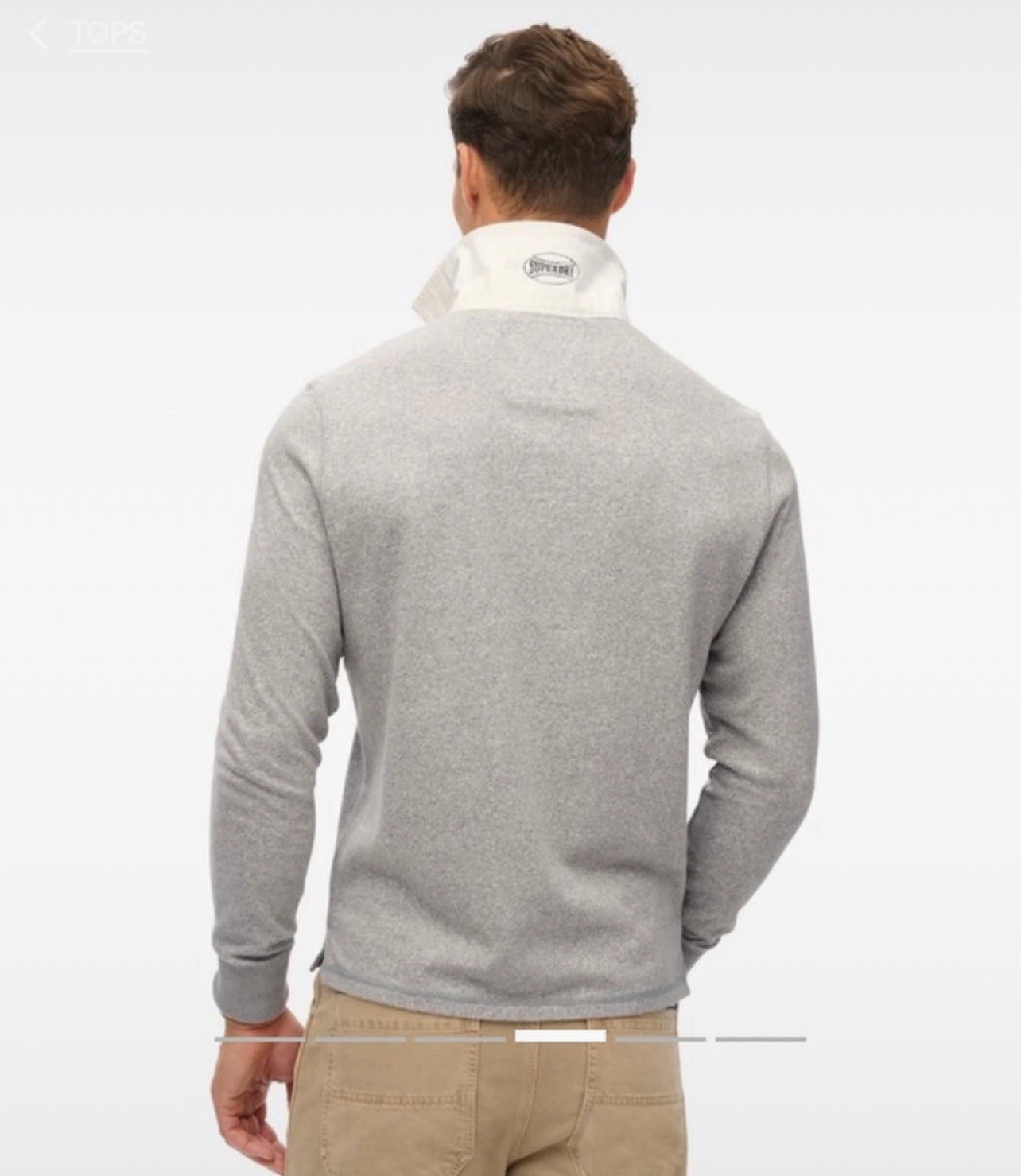 Superdry Men’s Athletic Rugby Long Sleeve Pullover Collared Top Grey, Small, New image 3