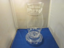 VTG Large Clear Glass Hurricane Vase-12  Curved Glass Candle Holder/Centerpiece