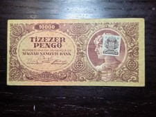 Hungary 10000 Pengo 1945 with stamp, P-119