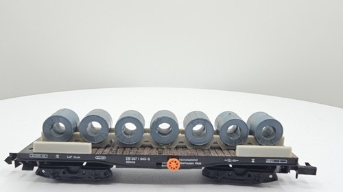 Arnold Rapido N Scale Flat car with Coil Load Heimatbahnof Oberhausen West