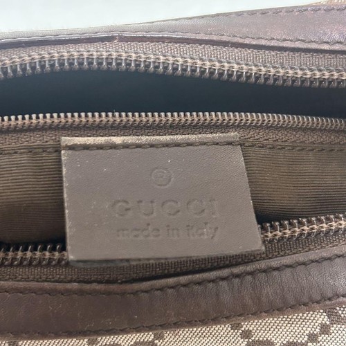 Gucci one-shoulder bag GG pattern canvas leather brown Used Auth Excellent JAPAN - Picture 13 of 24