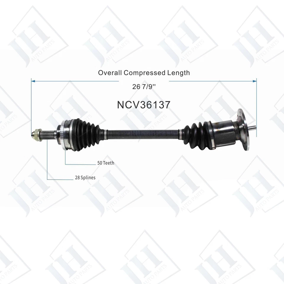 OE Rear Pair Left Right CV Axle Shaft Set For 2000-2009 Honda S2000 L4 2.2L RWD - Image 2 of 4