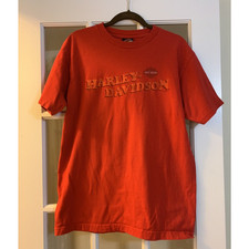 Harley Davidson red short sleeved Virginia Beach tee mens large Graphic Print