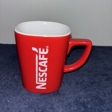 NESCAFE Coffee Mug Cup Red Collectible Square Advertising Promotional