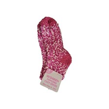 Pink Cozy Socks Fleece One Size Ladies Soft Fuzzy Gift 1 SET 2 PAIR 166