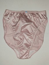 VTG SATIN SHINY SECOND SKINS PINK HI LEG BRIEF PANTIES NEW S GLAM LIQUID 80S