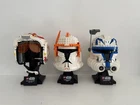 Lot 3 LEGO Star Wars Helmet Luke 75327  Commander Cody 75350 Captain Rex 75349