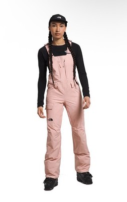 The North Face Women's Freedom Bib Sz Large Long Pink Moss Waterproof Overalls