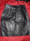 Vintage Byrnes & Baker Women's Size 4 Black Genuine Leather A Line Fitted Skirt