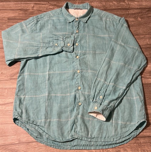 Tommy Bahama Men’s Relax 100% Linen L/S Button Down Sea Glass Striped XL Shirt - Picture 2 of 13