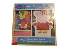 Peppa Pig Wooden Magnetic Dress Up Doll 26pc Pretend Play Set NEW Sealed
