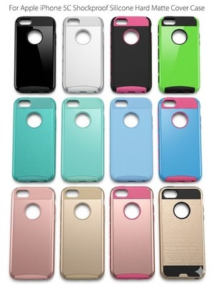 For Apple iPhone 5C Shockproof Silicone Hard Matte Cover Case
