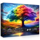 Rainbow Tree of Life Puzzles for Adults 1000 27.6 X 19.7 Inches, Pink, Purple