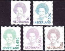 Netherlands 2001 Definitives Beatrix autoadesif self stick set 5v MNH