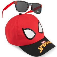Marvel Spiderman Baseball Cap Sunglasses Set for Boys UV400 Sun Protection ...