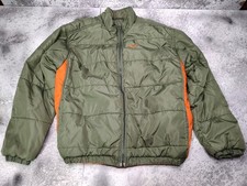 Vintage Y2K Nike Reversible Puffer Coat Jacket Green- Orange Youth Size 18-20 XL