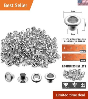 200-Piece 1/8 Inch Metal Grommet Kit for Durable DIY Projects and Repairs