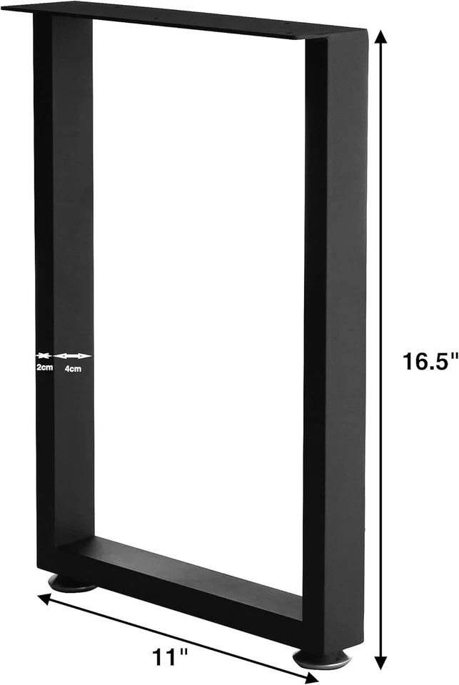 Patas de muebles de metal de 16 pulgadas pies ajustables para mesas de centro escritorios y bancos Foto 4 de 4