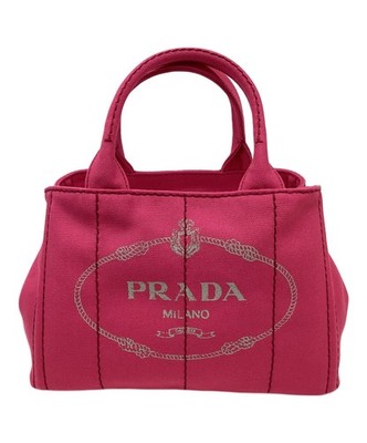Prada Canapa Tote Canvas Pink Damen Innentasche Doppelgriffe