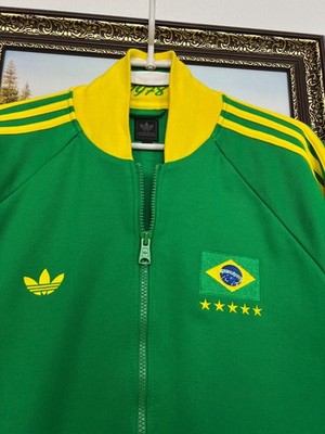 Vintage Adidas Originals Brazil Football Jacket Soccer World Cup