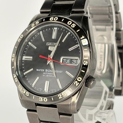 SEIKO 5 7S26-02T0 Automatic Men s Watch Skeleton Black Silver 36mm Condition