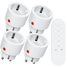 SURNICE Funksteckdosen Mit Fernbedienung, 80M Reichweite, 10A 2300W Mini Funkste