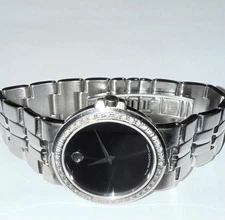MOVADO MENS MUSEUM 34MM BLACK DIAL DIAMOND WATCH (READ DESCRIPTION)