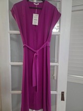 ZARA BELTED V-NECK DRESS ,SIZE MEDIUM PINK NWT