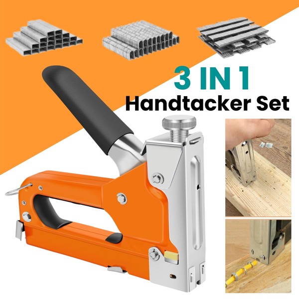 3 In 1 Tacker Schwerlast FüR Polster Holz Tacker Nagelpistole Tacker Klammern-image