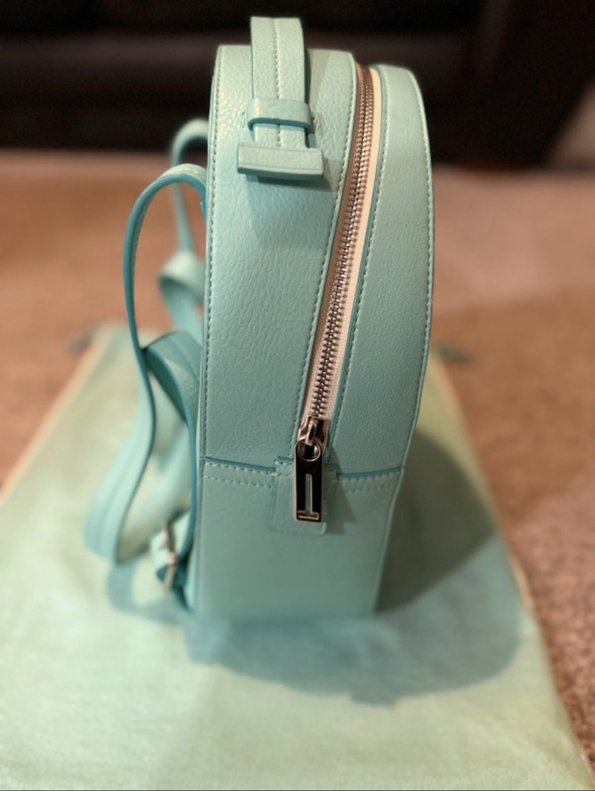 Tiffany&Co Small Backpack Sky blue White Leather - Pre-owned image 5