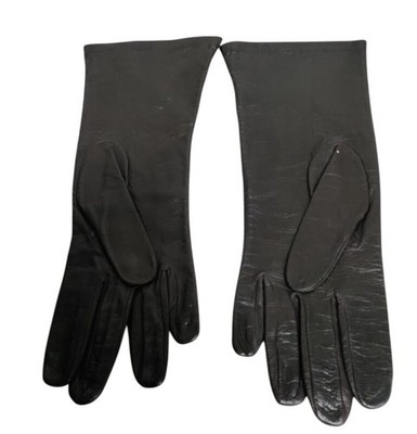 Neiman Marcus Brown Leather Gloves Silk Lined Luxury Vintage Equestrian Womens 7