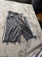 adidas Boys' Classic 3-Stripes Mesh Athletic Shorts, Dark Grey, Size M 10/12