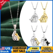 2025 Dog Lovers Little Girl & Dog Pendant Pet Necklace Jewellery Gift KU