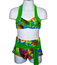 California Girls Child 6x7-CROP TOP  Medium SHORTS Hawaiian Dance Costume New