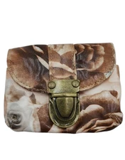 BDG Urban Outfitters Rose Brown Mini Coin Purse Wallet Photo ID Card Holder