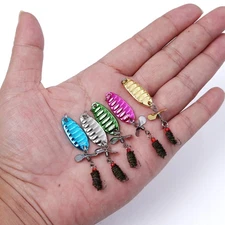 5pcs Metal Spinner Spoon Lures With Fly bait Fishing Trout Bass Lures 1.5g-5g