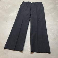 Vintage Wool Pants Plaid Windowpane 35x31 Talon Zip Flannel Straight Charcoal