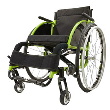 Aluminum Alloy Foldable Lightweight Wheelchair 24" Quick Release Wheels Green