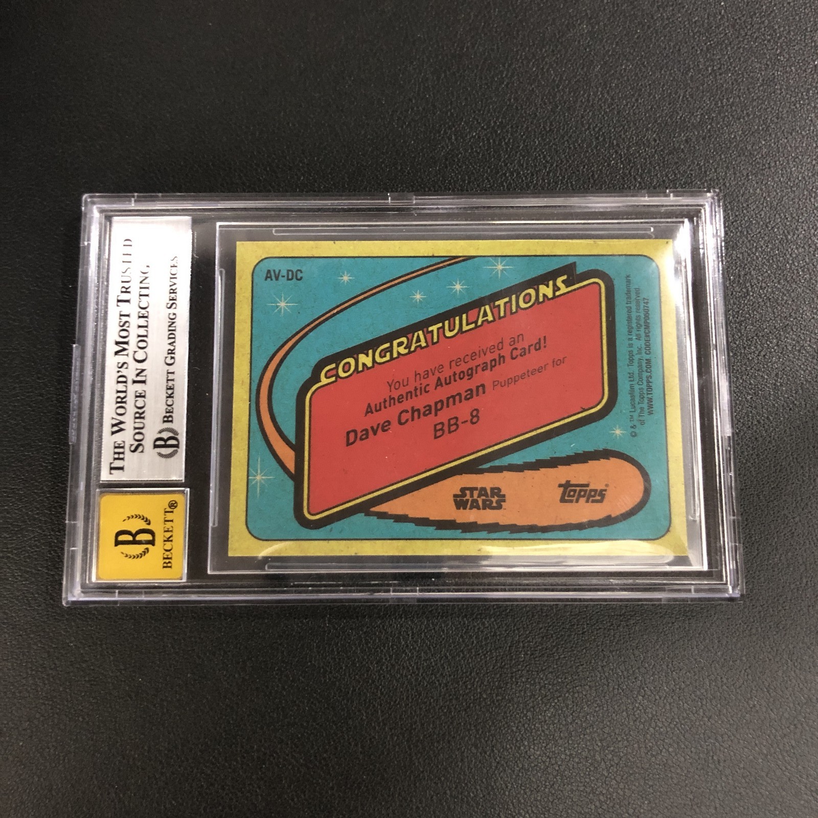 2022 Topps Star Wars Signature Series Auto Variations Dave Chapman BB-8 BGS 9 view 2