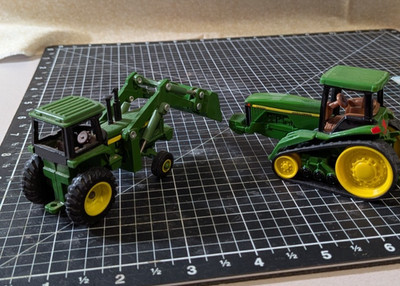 John Deere miniature Front loader tractor and track tractor- sold together
