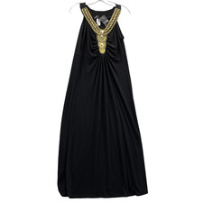 Nic & Dom Maxi Dress Women's Medium Gold Gemstone Boho Evening Maximalist Y2k